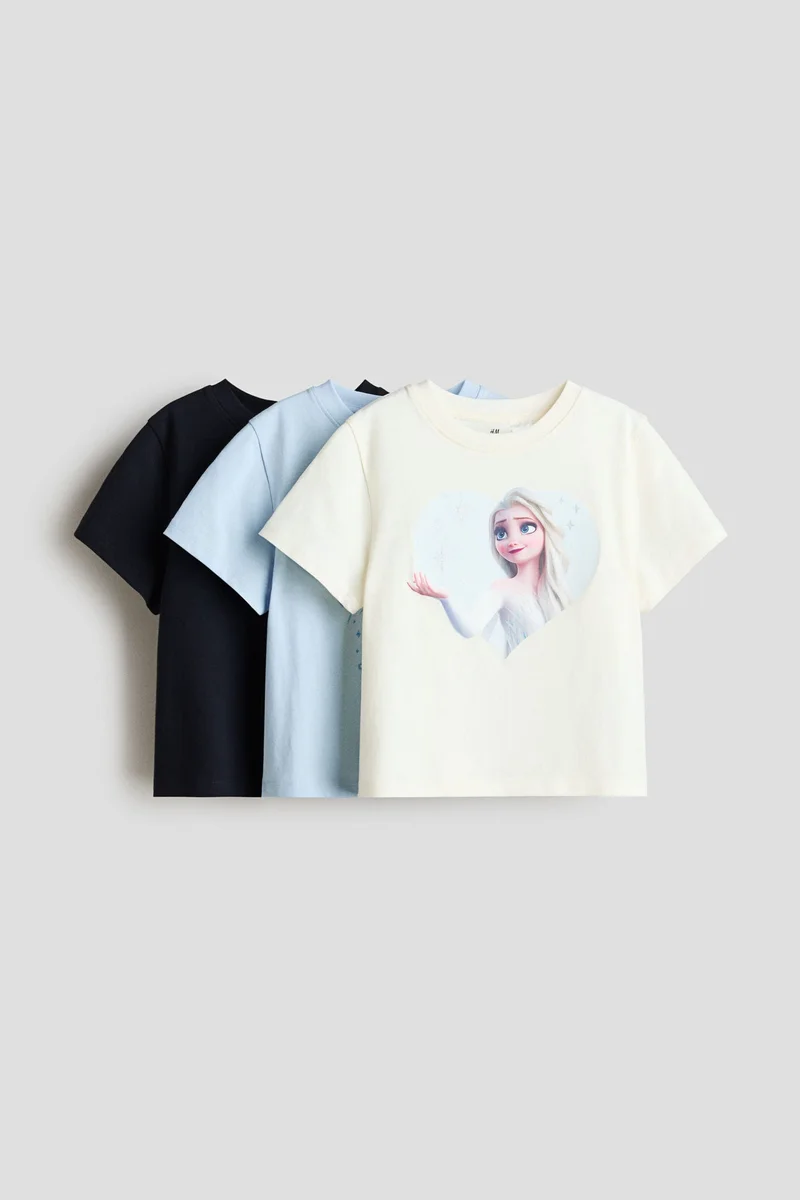 H&M 3-pack printed jersey tops